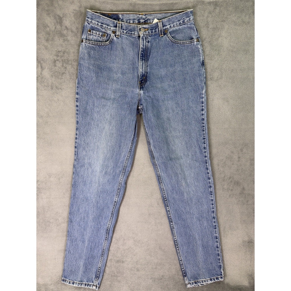 Vintage Levis Jeans Womens 16 Misses Blue Slim Fit Taper 512 Made In USA